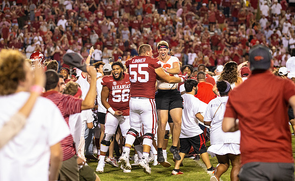 University of Texas Longhorns vs Arkansas Razorback football.